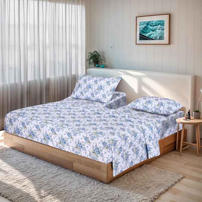 RUVANTI 100% Cotton Sheets – Split King Size Percale Bedding, Cooling & - Image 2