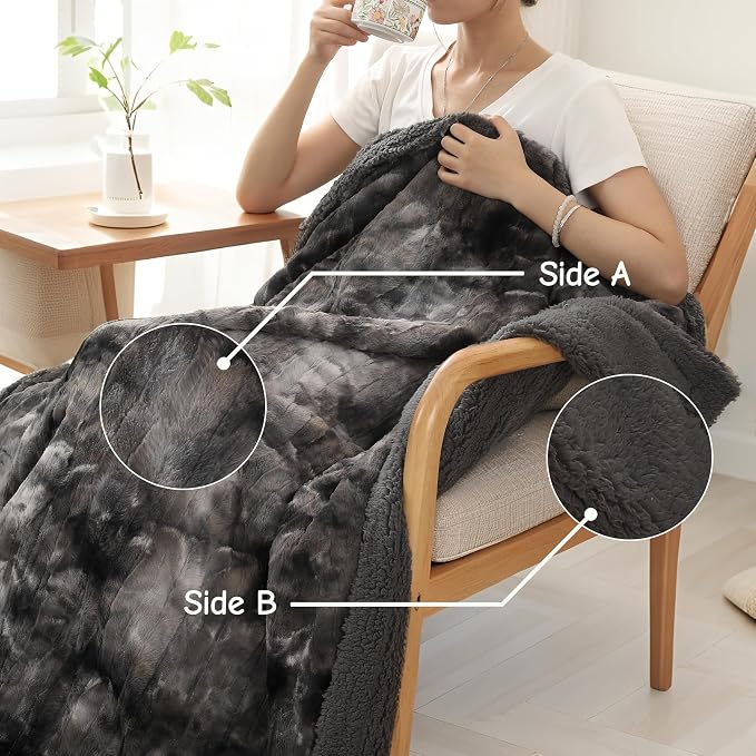 Soypipo Electric Heated Throw Blanket 50"x60", Faux Fur Plush - Image 4