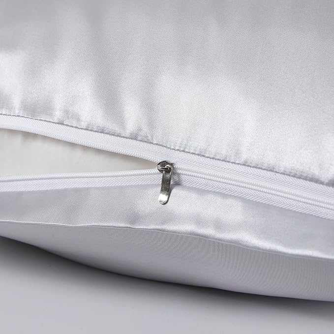 Satin Pillowcases with Zipper （20x30）, Queen Size Pillowcases Set of 2 - Image 4