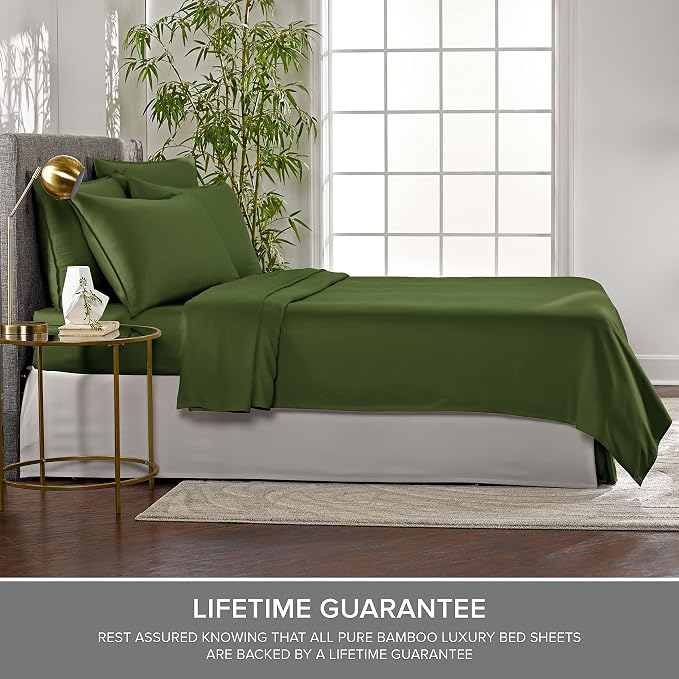 Pure Bamboo Twin Sheets, Genuine 100% Organic Viscose Derived from Bamboo Bed - Image 4