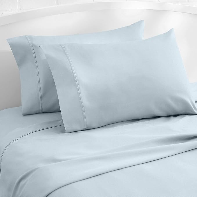 Amazon Basics 400 Thread Count Cotton Pillow Case, Smoke Blue - Image 5