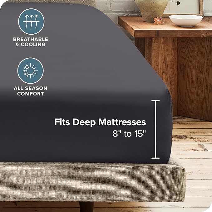 Bare Home 2-Pack Fitted Bottom Sheets Short Queen - Image 4