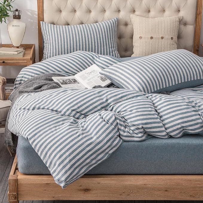 PURE ERA Jersey Knit Duvet Cover Set 100% T-Shirt Heather Cotton Super Soft by PUREERA