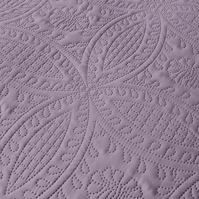 akkialla Grayish Purple King/Cal King Quilt Set, Ultrasonic Lightweight - Image 7