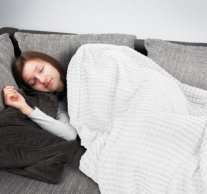 Utopia Bedding White 100% Cotton Waffle Blanket 300 GSM Soft Lightweight - Image 8