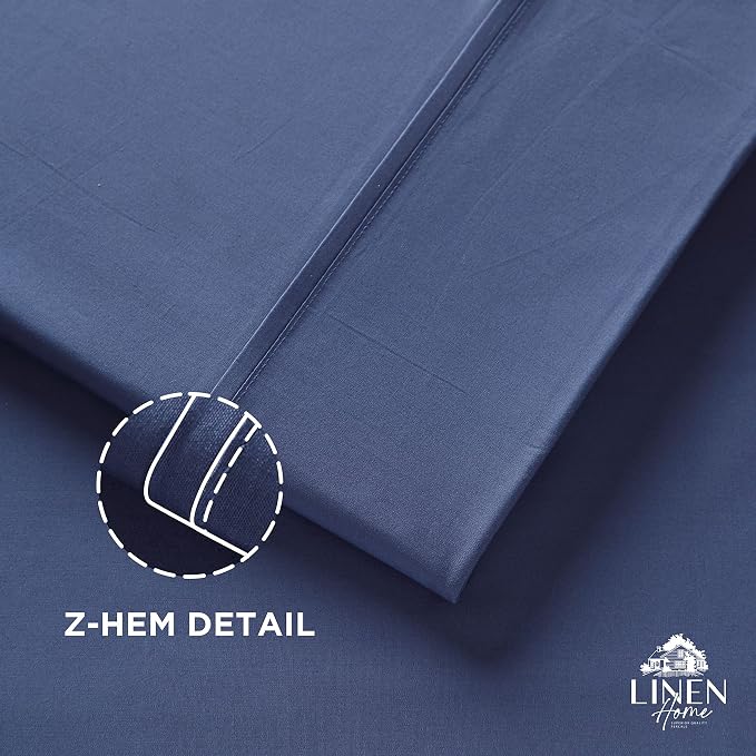 Linen Home 100% Cotton Percale 1 Flat Sheet, Queen Size - Image 3