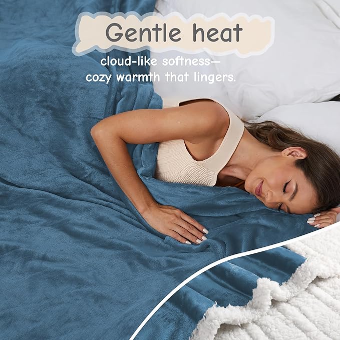 Electric Heated Blanket Twin Size 62"x84", Soft Flannel - Image 2