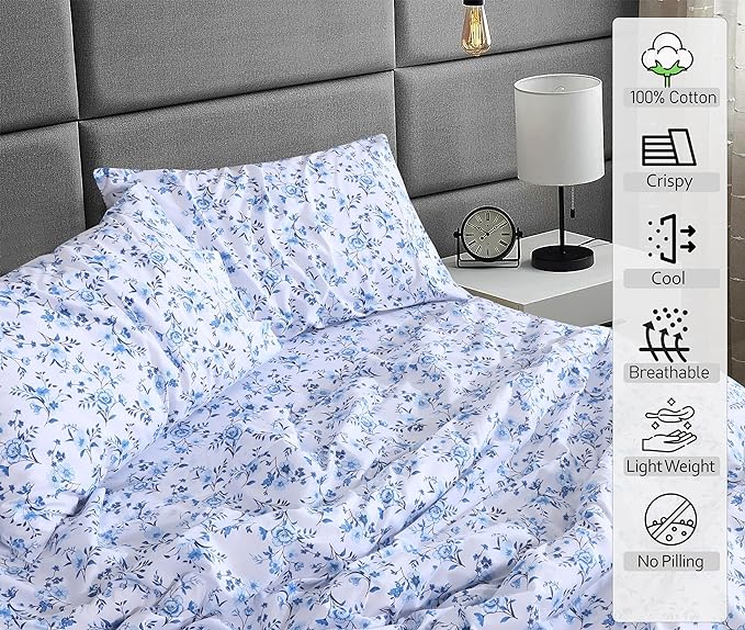 RUVANTI 100% Cotton Sheets – Full Size Percale Bedding, Cooling & Breathable - Image 3