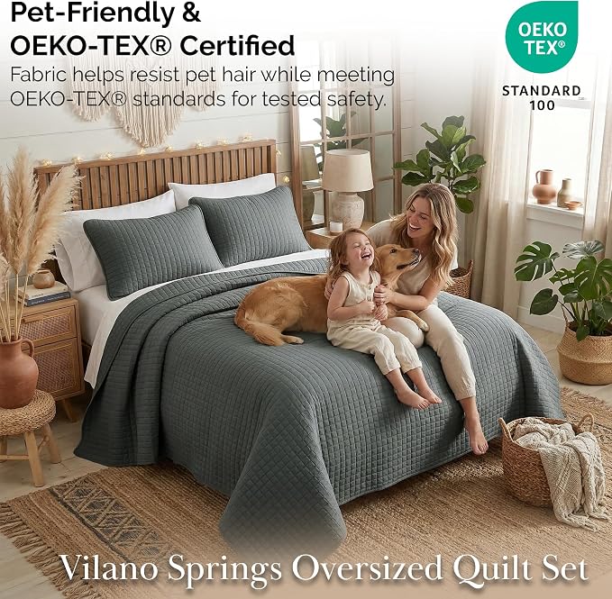 Southshore Fine Living, Inc. Oversized Quilt King Size Set, Microfiber Quilted - Image 5