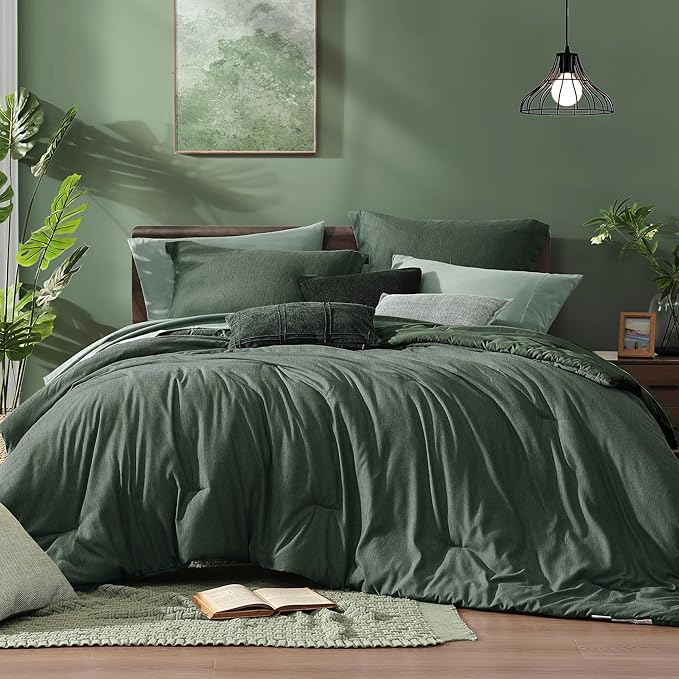 Monbix Super King Comforter Set, Deep Forest Cationic Dyeing Bedding Set by Monbix