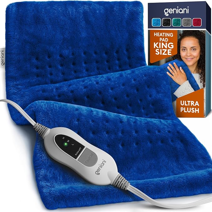 GENIANI Electric Heating Pad for Back Pain & Cramps Relief, Electric Throw by GENIANI