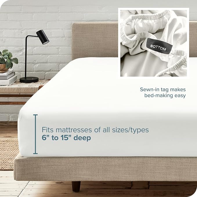 Bare Home Fitted Bottom Sheet California King Size - Image 6