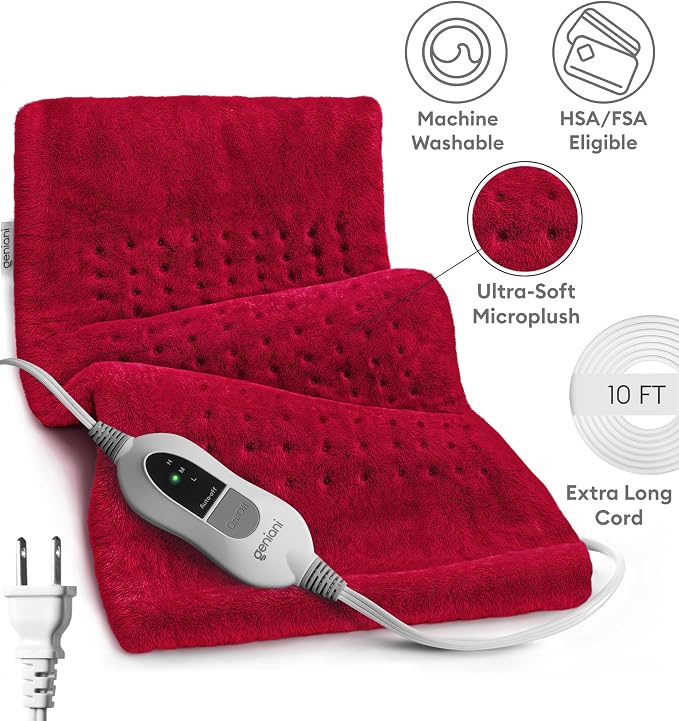GENIANI Electric Heating Pad for Back Pain & Cramps Relief, Electric Throw - Image 6