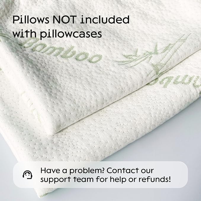 100% Waterproof Pillow Protectors Standard 20x26 Pair Zippered Pillow Case - Image 2