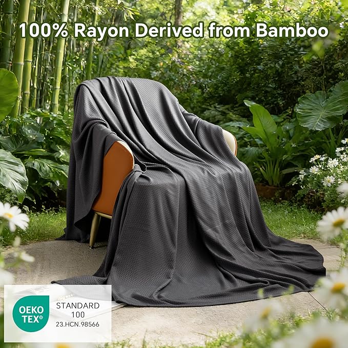 AmyHomie Cooling Blanket Queen Size, 100% Rayon Derived from Bamboo, Cool - Image 2