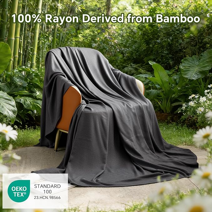 AmyHomie Cooling Blanket King Size, 100% Rayon Derived from Bamboo, Cool Summer - Image 2