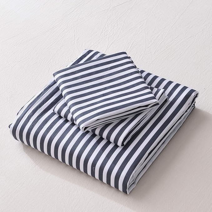 JELLYMONI 100% Natural Cotton 2pcs Striped Duvet Cover Sets, - Image 9