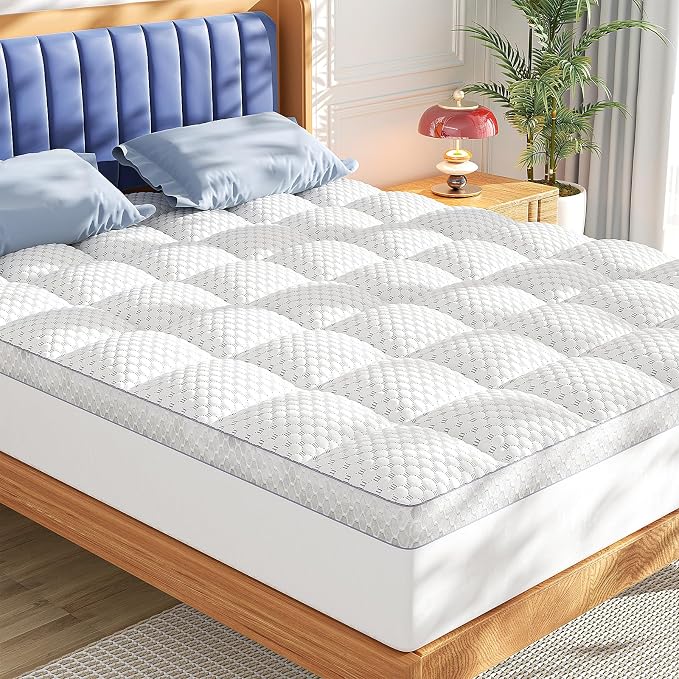 BEDELITE King Mattress Topper 3 Inch Thick Mattress Pad, Plush Pillow Top Bed by BEDELITE