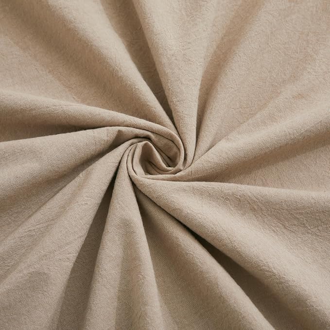 100% Washed Cotton Duvet Cover Set, Linen Like Natural Bedding Set - Image 6