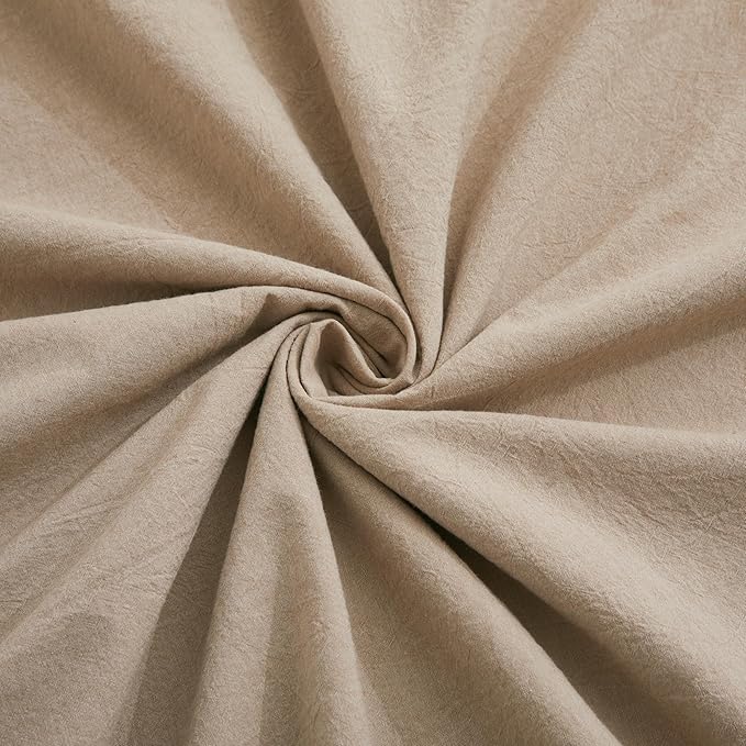 LOVQUE 100% Washed Cotton Duvet Cover Set King Size, Linen Like Natural Bedding - Image 6