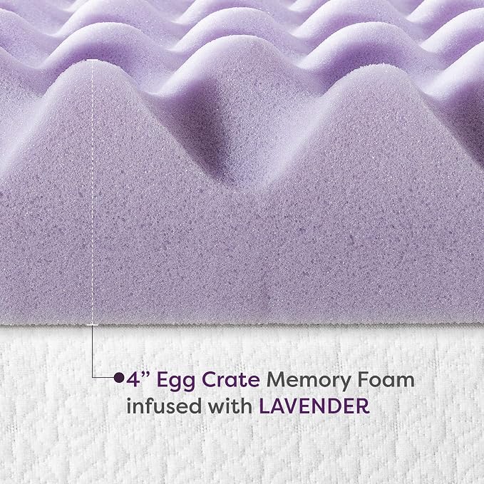 Best Price Mattress 4 Inch Egg Crate Memory Foam Mattress Topper - Image 7