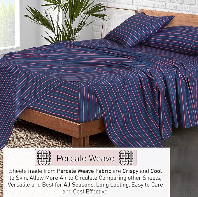RUVANTI 100% Cotton Sheets – King Size Percale Bedding, Cooling & Breathable - Image 3