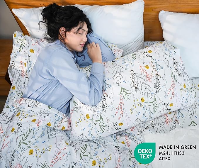 RUVANTI 100% Cotton Sheets – California King Percale Bedding, Cooling & - Image 5
