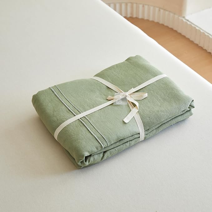 Simple&Opulence 100% Washed Linen Duvet Cover Set 68"x86" - Image 8