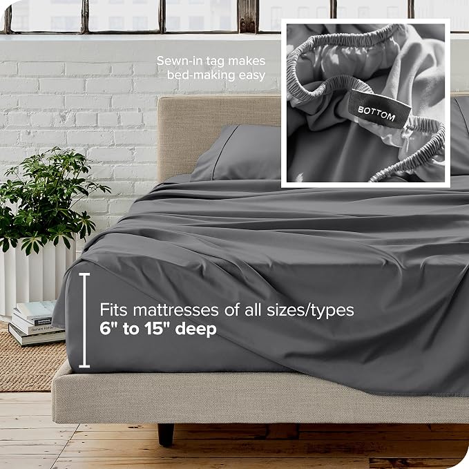 Bare Home Split Head Flex King Sheet Set - Image 6