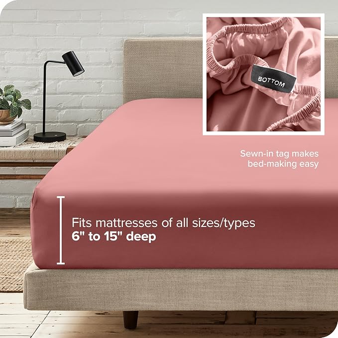 Bare Home Fitted Bottom Sheet Twin Extra Long Size - Image 6