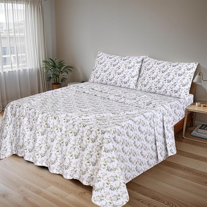 RUVANTI 100% Cotton Sheets – California King Percale Bedding, Cooling & - Image 2