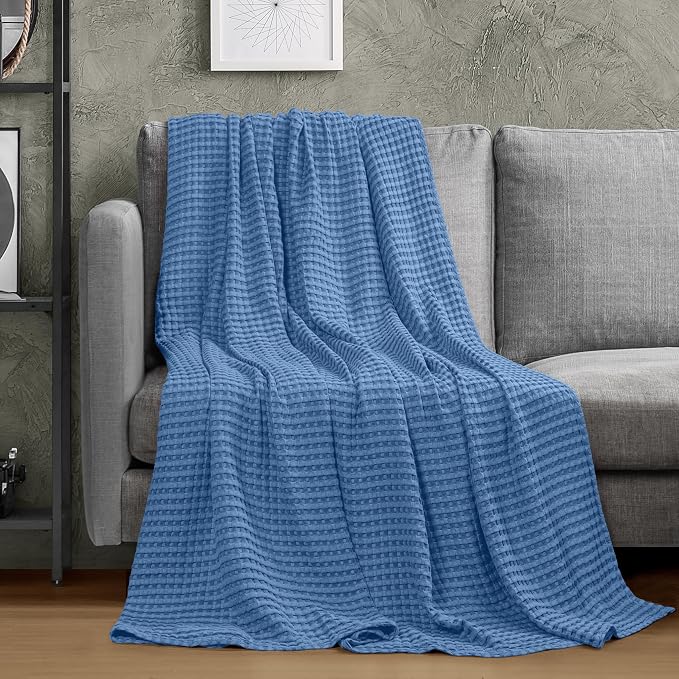 Utopia Bedding 100% Cotton Waffle Weave Blanket Twin Size - Image 5