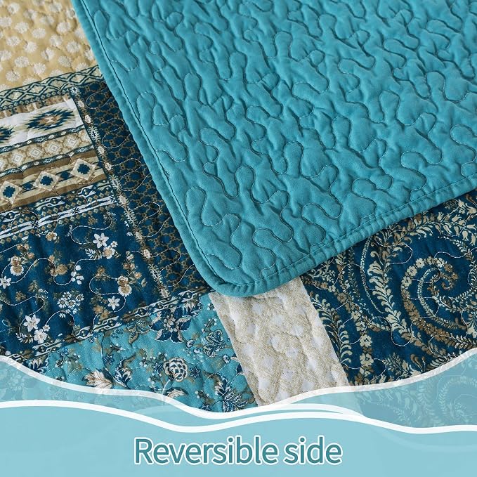 BEDIFANY Cotton King Size Quilt Set, Lightweight Bedspread King Size Coverlet - Image 9