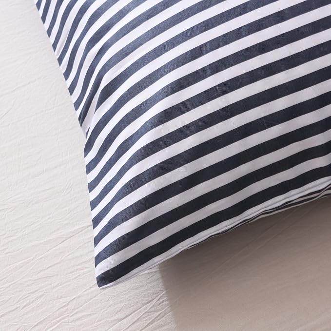 JELLYMONI 100% Natural Cotton 2pcs Striped Duvet Cover Sets, - Image 4
