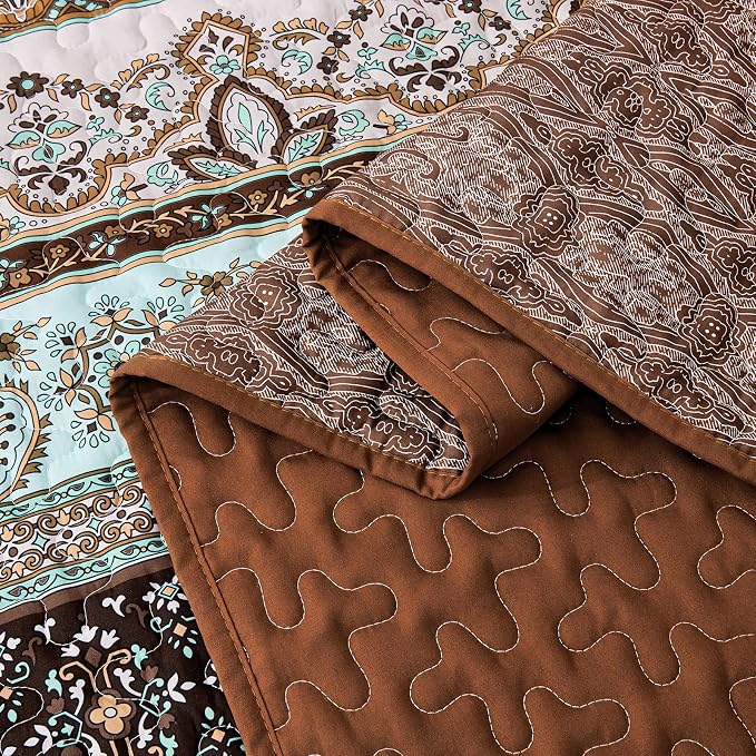 WONGS BEDDING Boho Fall Quilt Set Full, Ultra Soft Lightweight Bedspread - Image 6