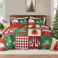 Whale Flotilla Patchwork Quilt King Size, Soft Boho Christmas Bedspreads by WHALEFLOTILLA