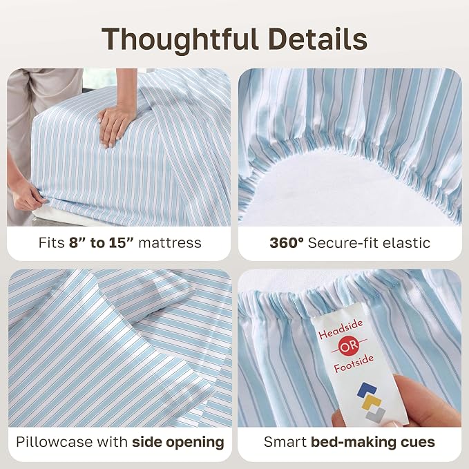 California Design Den Soft 100% Cotton Sheets Twin XL Size Set, 400 Thread - Image 5