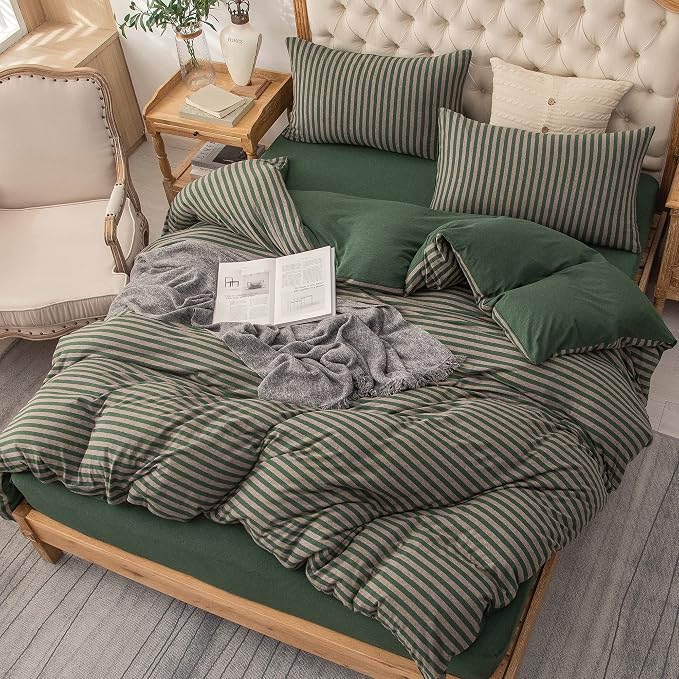 PURE ERA Jersey Knit Duvet Cover Set 100% T-Shirt Heather Cotton Super Soft - Image 4