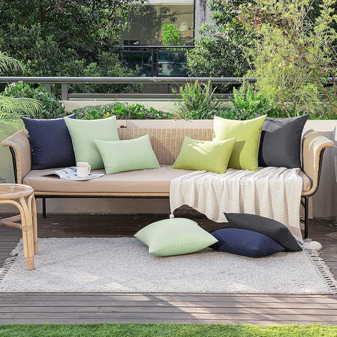 MIULEE Pack of 2 Decorative Outdoor Solid Waterproof Throw Pillow Covers Spring - Image 5