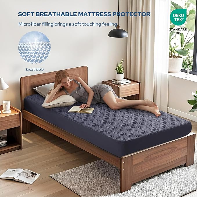 BEDLORE Waterproof Mattress Protector, Twin Size Mattress Pad - Image 3