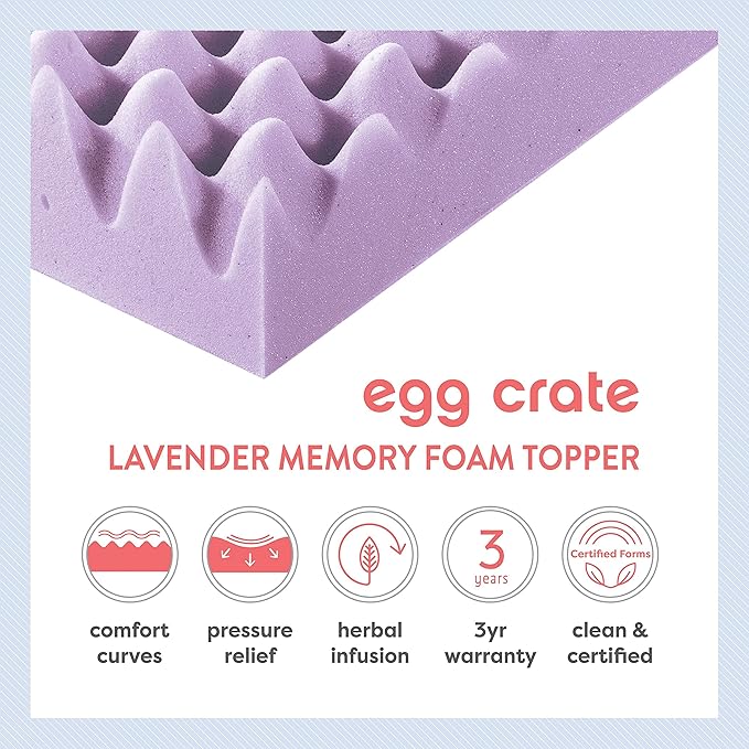 Best Price Mattress 4 Inch Egg Crate Memory Foam Mattress Topper - Image 6