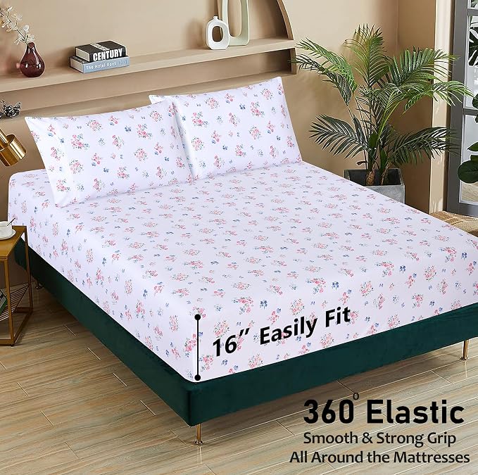 RUVANTI 100% Cotton Sheets – Split King Size Percale Bedding, Cooling & - Image 6