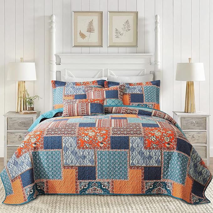 BEDIFANY 3 Pieces Cotton King Size Quilt Sets, Lightweight Bedspread King Size by BEDIFANY