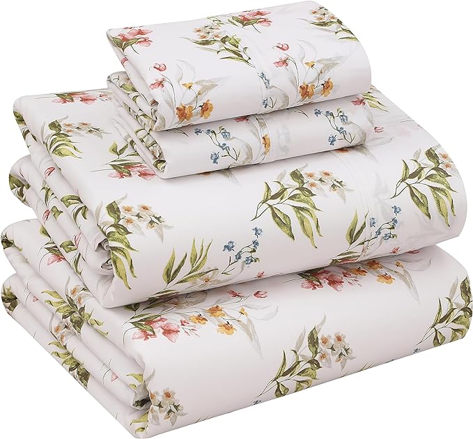RUVANTI 100% Cotton Sheets – Queen Size Percale Bedding, Cooling & Breathable by Ruvanti
