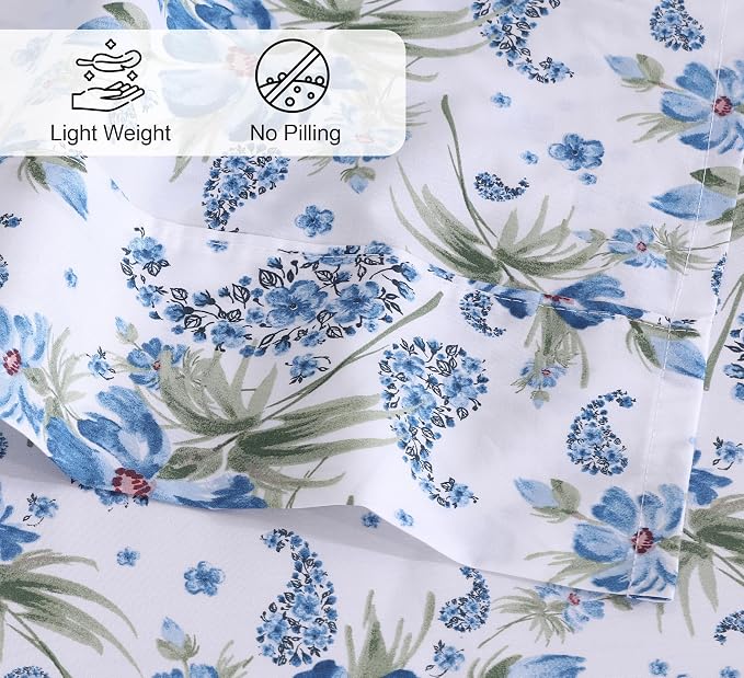 RUVANTI 100% Cotton Sheets – Split King Size Percale Bedding, Cooling & - Image 4