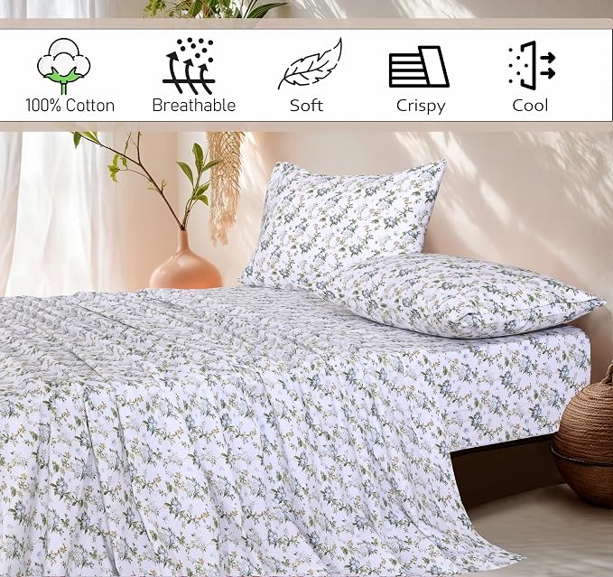 RUVANTI 100% Cotton Sheets – Twin XL Size Percale Bedding, Cooling & Breathable - Image 5
