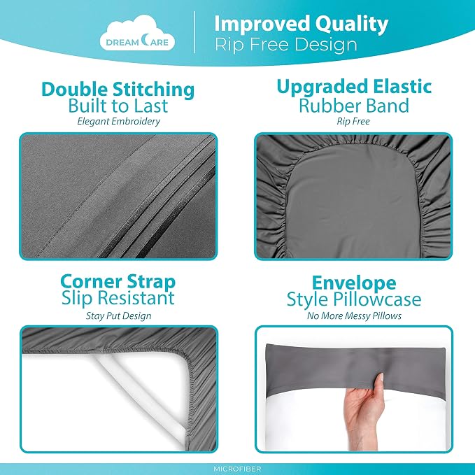 DREAMCARE King Size Sheets Set - Image 6
