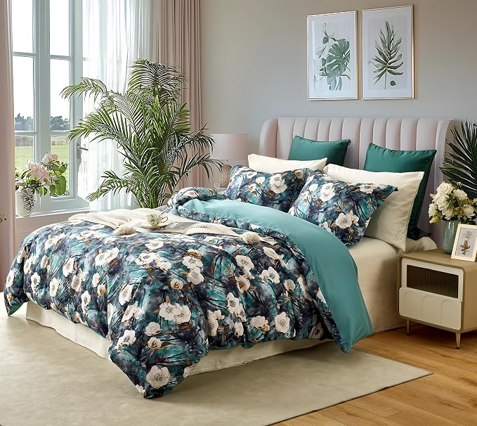 Cupocupa Duvet Cover Full Size Set Boho Floral Pattern Full Duvet Cover Set - Image 2