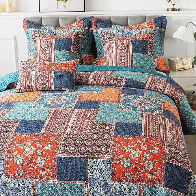 BEDIFANY 3 Pieces Cotton King Size Quilt Sets, Lightweight Bedspread King Size - Image 2