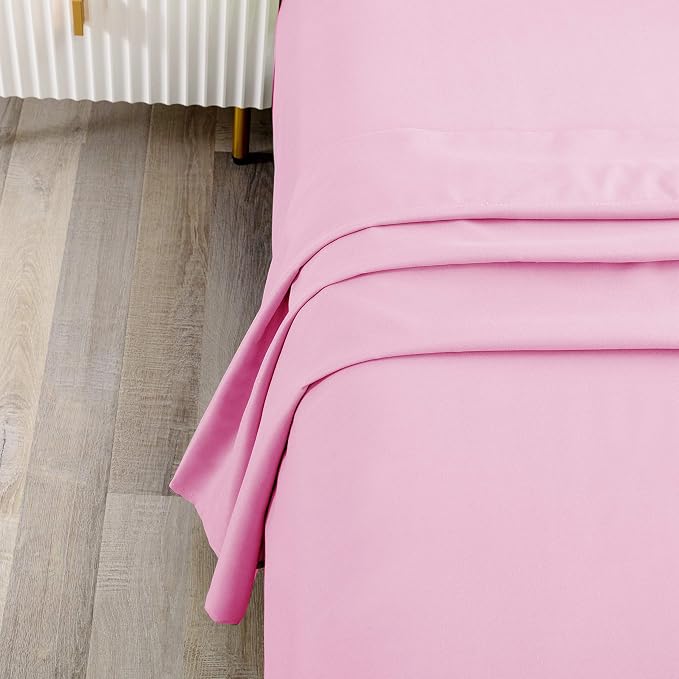 Sfoothome Bedding Flat Sheet, Full Pink Top Sheet - Image 2